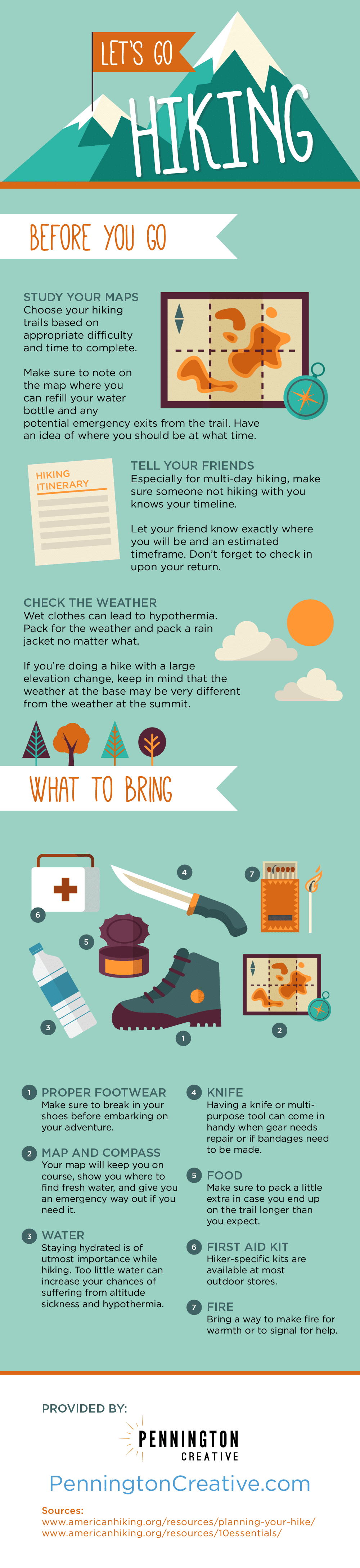 Let's Go Hiking Infographic