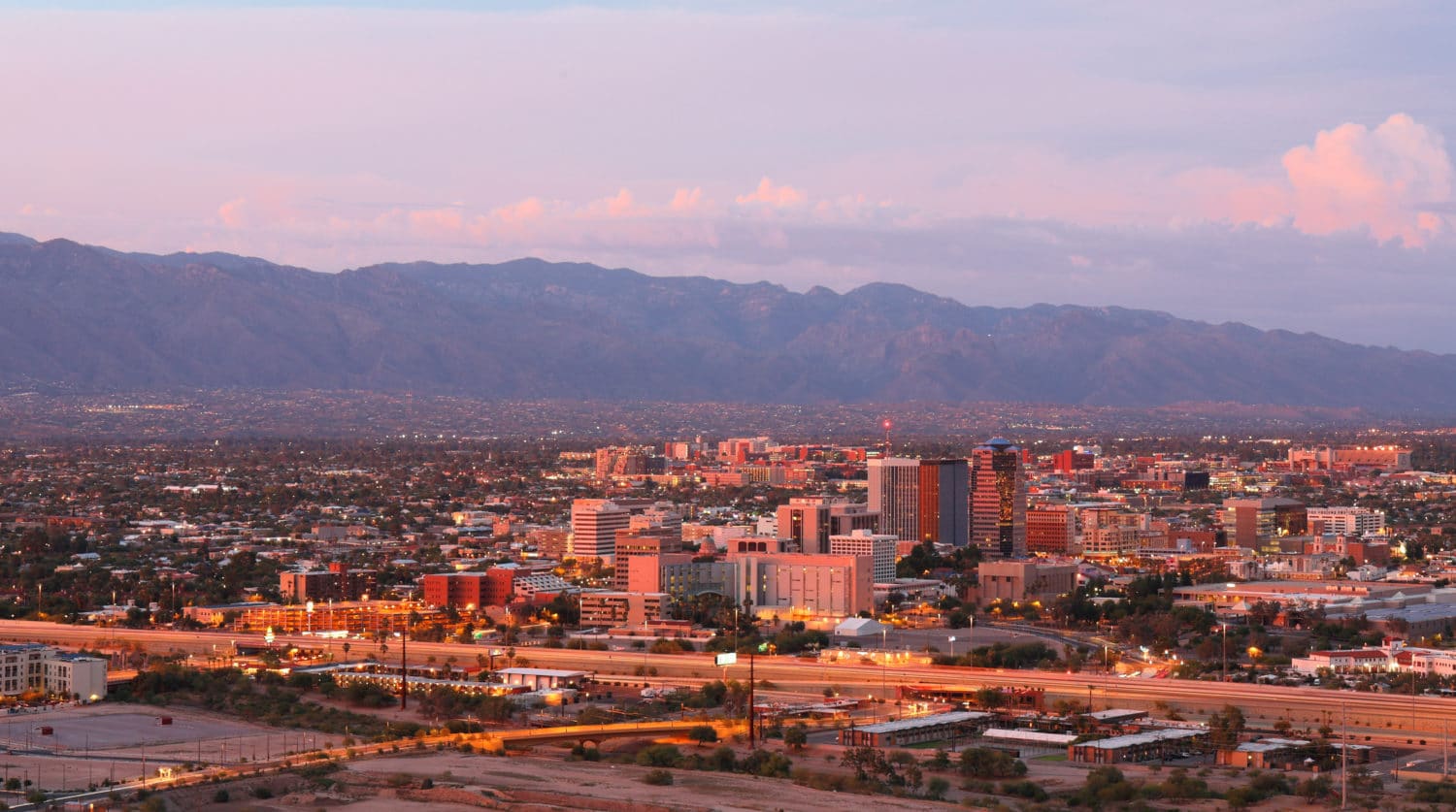 Photo of Tucson with Mt. Lemmon in the background.