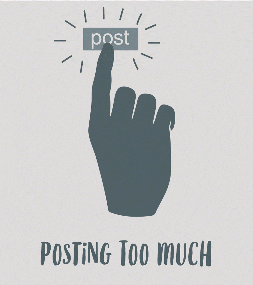 Illustration depicting the idea of posting on social media too much.