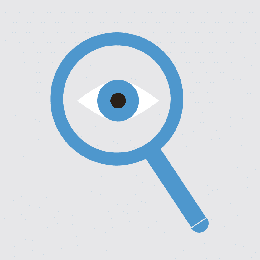 Illustration of a magnifying glass.