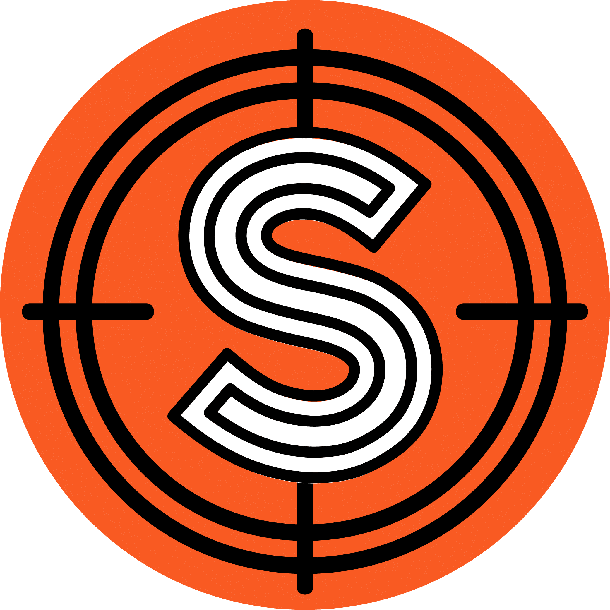 Illustration of an S in crosshairs.
